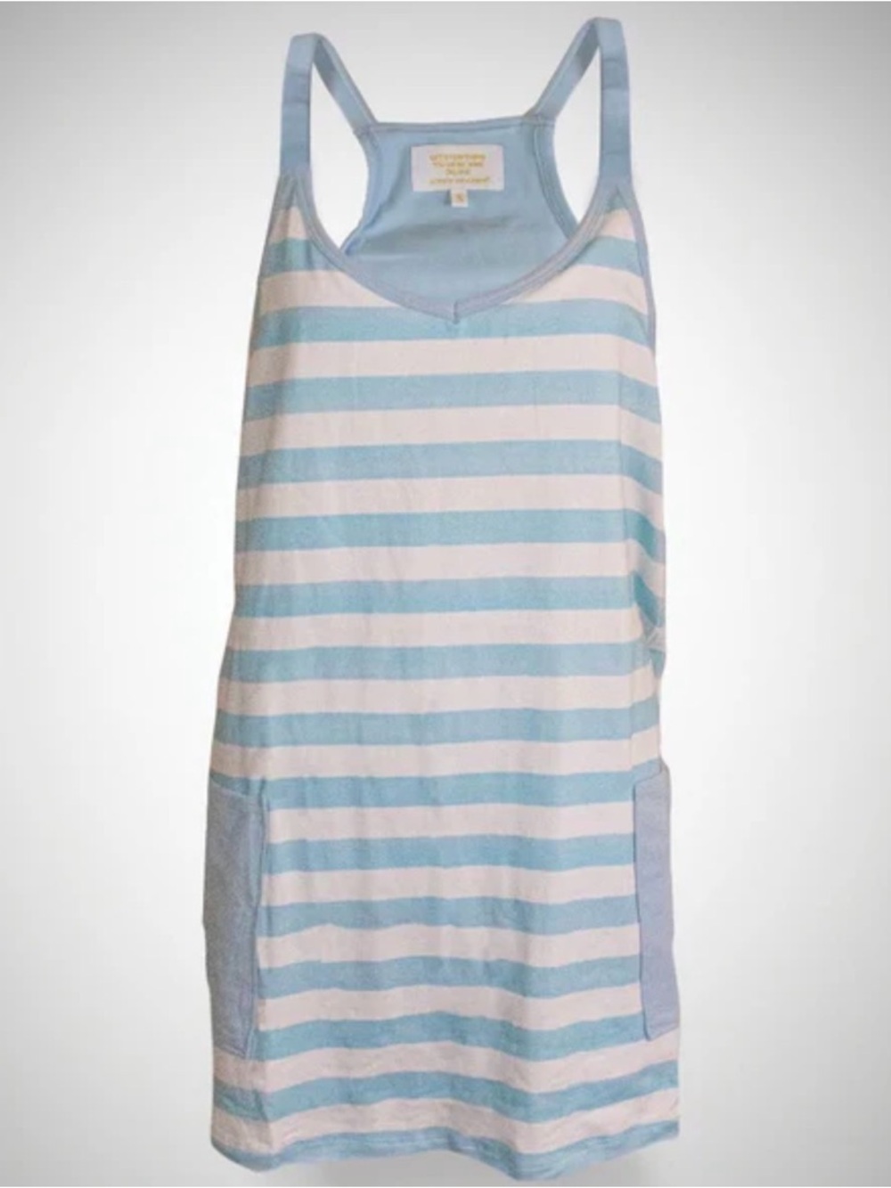 Simply Southern Striped Tank Dress XL Blue White Casual Summer Beach Cover Up